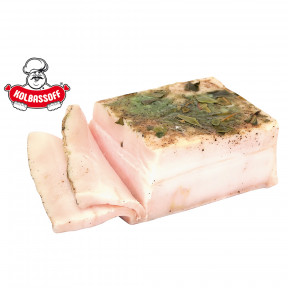 Солёное сало Kolbassoff "Хуторское" с чесноком, 350г  Солёное сало Kolbassoff "Хуторское" с чесноком, 350г