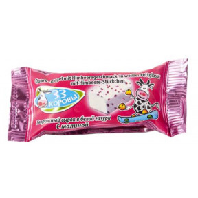 Сирок «33 корови» з малиною в білому шоколаді, 40г Сирок «33 корови» з малиною в білому шоколаді, 40г