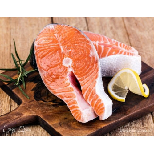 Fresh salmon steaks, 1kg (surcharge for weight is possible)