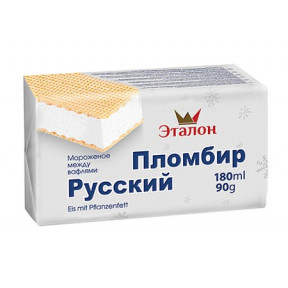 Мороженое Эталон "Пломбир между вафлями", 180г Мороженое Эталон "Пломбир между вафлями", 180г