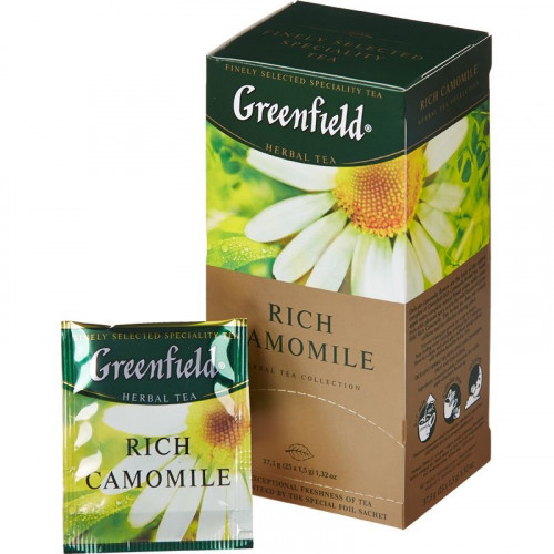 Чай травяной Greenfield "Rich Camomile" в 25 пакетиках по 1.5г Чай травяной Greenfield "Rich Camomile" в 25 пакетиках по 1.5г