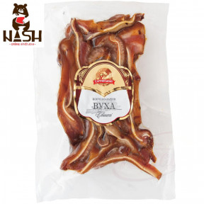 Ukrainian snack of smoked and boiled pork ears from the Saltovsky plant, 240g