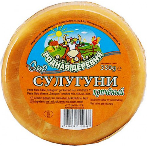 Сыр Родная деревня "Сулугуни подкопченный" 45% жирность, 350г 
