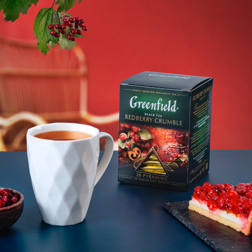 Чай чорний Greenfield "Redberry Crumble" в 20 пірамідках по 2г Чай чорний Greenfield "Redberry Crumble" в 20 пірамідках по 2г