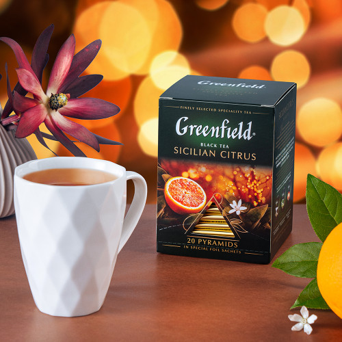 Чай черный Greenfield "Sicilian citrus" в 20 пирамидках по 2г Чай черный Greenfield "Sicilian citrus" в 20 пирамидках по 2г